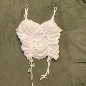 Elegant White Ruched Women's Top